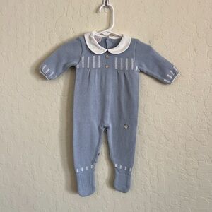 Paz Rodriguez Baby Boy Knit Romper Peter Pan Collar One Piece Outfit 0 Newborn
